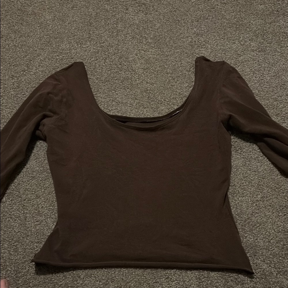 Brown cropped long sleeve